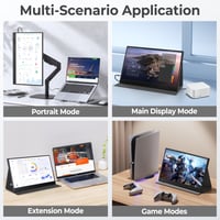 Prenosný monitor UFYQL 15,6", Full HD 1080P IPS, USB-C – chybný, na náhradné diely: Monitor nezobrazuje obraz (stav: pozri 2. obrázok) 7