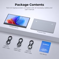 Prenosný monitor UFYQL 15,6", Full HD 1080P IPS, USB-C – chybný, na náhradné diely: Monitor nezobrazuje obraz (stav: pozri 2. obrázok) 13