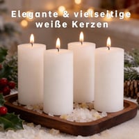 20 ks Biele stĺpové sviečky bez vône 5x10 cm, parafínové s bavlneným knôtom, doba horenia až 30 hodín, na svadbu, do domácnosti, do kostola, párty dekorácia 3