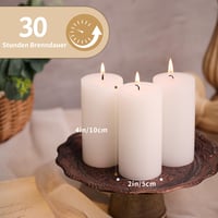20 ks Biele stĺpové sviečky bez vône 5x10 cm, parafínové s bavlneným knôtom, doba horenia až 30 hodín, na svadbu, do domácnosti, do kostola, párty dekorácia 2