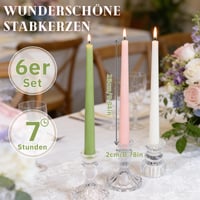 Set 6 Lumânări Roz, Lumânări Conice, 7 Ore Timp de Ardere, Decor pentru Masă 2