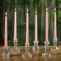 Set 6 Lumânări Roz, Lumânări Conice, 7 Ore Timp de Ardere, Decor pentru Masă 5