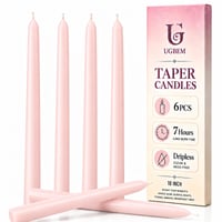 Set 6 Lumânări Roz, Lumânări Conice, 7 Ore Timp de Ardere, Decor pentru Masă 1