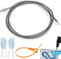UGBO lefolyótisztító spirál 10 mm x 3 m lefolyócső tisztítószár mosogatóhoz fúró adapterrel 1