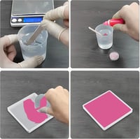 UGBO Szilikon Öntőforma Szett Poháralátét Készítéshez - Epoxi Gyanta DIY Forma 10 Darabos Kerek Négyzet Alakú Kreatív Kézműves 7