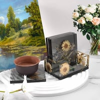 UGBO Szilikon Öntőforma Szett Poháralátét Készítéshez - Epoxi Gyanta DIY Forma 10 Darabos Kerek Négyzet Alakú Kreatív Kézműves 4