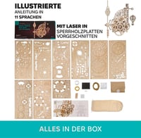UGEARS Aero Clock 3D fa puzzle ingaóra mechanikus modell készlet felnőtteknek 9