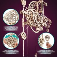 UGEARS Aero Clock 3D fa puzzle ingaóra mechanikus modell készlet felnőtteknek 6