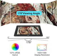 UGEE U1600 Grafikus Rajztábla Monitor 15,4" FHD Teljesen Laminált Kijelzővel, 90% NTSC, Windows/Mac/Android/Linux/OSU Kompatibilis Digitális 5