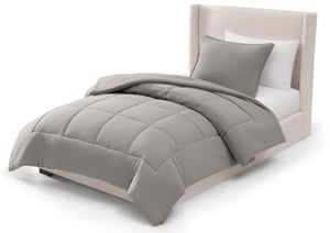 UGG Devon 32544 set prekrivača od 2 dijela – ultramekana luksuzna posteljina, dvostrani prekrivač i dvije jastučnice, siva, perivo u perilici rublja, hotelski stil