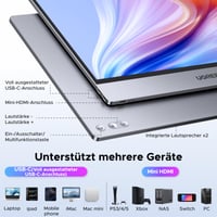 Prenosný monitor UGREEN 2,5K 16 palcov IPS 2560x1600 165Hz HDR400 500 nitov 100% sRGB s magnetickým stojanom USB-C Mini HDMI Mac notebook PS5 Switch 4