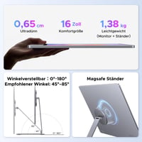 Prenosný monitor UGREEN 2,5K 16 palcov IPS 2560x1600 165Hz HDR400 500 nitov 100% sRGB s magnetickým stojanom USB-C Mini HDMI Mac notebook PS5 Switch 8