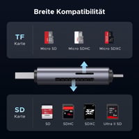 UGREEN 2 az 1-ben USB-C / USB 3.0 SD és Micro SD kártyaolvasó 5