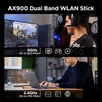 UGREEN 2 az 1-ben WiFi 6 AX900 USB Adapter Bluetooth 5.4, Dual Band 2.4G/5GHz WLAN Stick 6dBi Antennával Windows 11/10 PC-hez 3