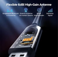 UGREEN 2 az 1-ben WiFi 6 AX900 USB Adapter Bluetooth 5.4, Dual Band 2.4G/5GHz WLAN Stick 6dBi Antennával Windows 11/10 PC-hez 5