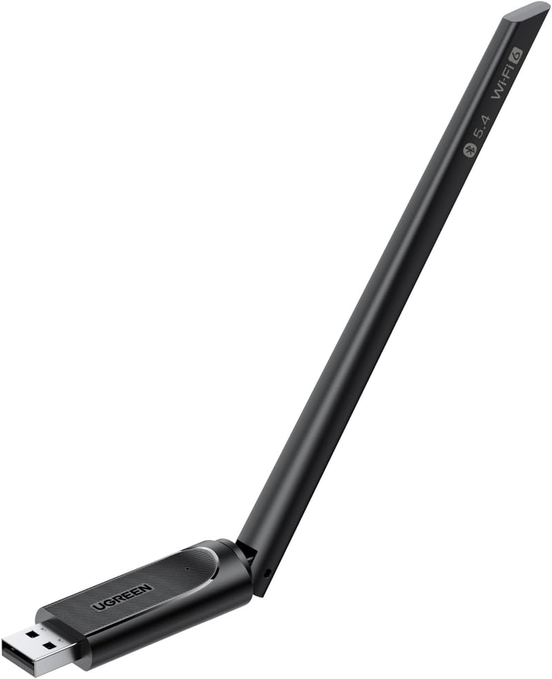 UGREEN 2 az 1-ben WiFi 6 AX900 USB Adapter Bluetooth 5.4, Dual Band 2.4G/5GHz WLAN Stick 6dBi Antennával Windows 11/10 PC-hez