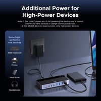 Comutator UGREEN 2 la 7 USB-C, 10Gbps, USB 3.2, splitter pentru două PC-uri, cu 3x USB-C, 4x USB-A, pentru tastatură, mouse, imprimantă, cu telecomandă pe fir 5