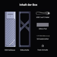 UGREEN 20Gbps NVMe SATA SSD ház USB-C 3.2 Gen 2x2, M.2 2280/2242/2230 kompatibilis 8