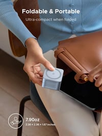 Suport de încărcare wireless 2 în 1 UGREEN 25 W MagFlow MagSafe cu certificare Qi2 pentru iPhone 17, 16, 15, 14, 13, 12 și AirPods 4, 3, 2, Pro 2 9