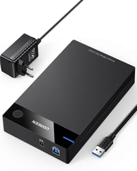 Carcasă externă UGREEN pentru hard disk de 3,5 inchi, 20TB, USB 3.0, UASP, 5Gbps, pentru unități HDD și SSD SATA I II III, cu sursă de alimentare, pentru WD, Toshiba, Seagate 1
