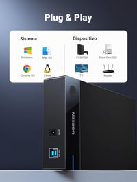 Carcasă externă UGREEN pentru hard disk de 3,5 inchi, 20TB, USB 3.0, UASP, 5Gbps, pentru unități HDD și SSD SATA I II III, cu sursă de alimentare, pentru WD, Toshiba, Seagate 6