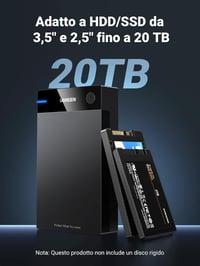 Carcasă externă UGREEN pentru hard disk de 3,5 inchi, 20TB, USB 3.0, UASP, 5Gbps, pentru unități HDD și SSD SATA I II III, cu sursă de alimentare, pentru WD, Toshiba, Seagate 2