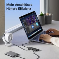 UGREEN 4 Portos USB 3.0 Hub Elosztó 5Gbps Gyors Adatátvitel MacBook iMac Surface Dell Laptop PC Merevlemez Pendrive 15cm Fekete 7
