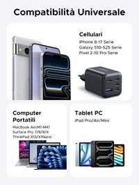 UGREEN 45W GaN USB-C hálózati töltő, 5 port, PD/PPS gyorstöltés 8