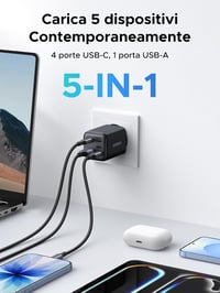 UGREEN 45W GaN USB-C hálózati töltő, 5 port, PD/PPS gyorstöltés 3