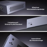 UGREEN 6 portos PoE switch gigabit LAN 60W fém ház IEEE 802.3af/at 5
