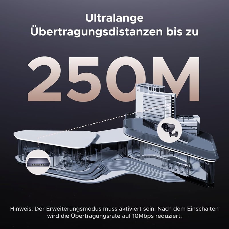 UGREEN 6 portos PoE switch gigabit LAN 60W fém ház IEEE 802.3af/at