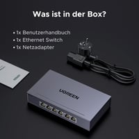 UGREEN 6 portos PoE switch gigabit LAN 60W fém ház IEEE 802.3af/at 9