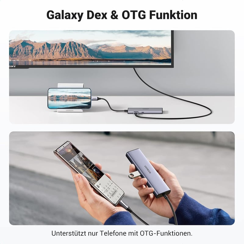 UGREEN 7 az 1-ben USB-C Hub - Gigabit Ethernet, 4K HDMI, 100W PD, SD Kártyaolvasó, iPhone 15, MacBook, iPad Pro, Steam Deck kompatibilis