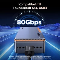 UGREEN 80Gbps M2 SSD Ház Intel JHL9480 Chippel - Thunderbolt 5/4 és USB4 Kompatibilis - MacBook Pro M4, Mac Mini M4 és HP Celeron N4120 Eszk 2