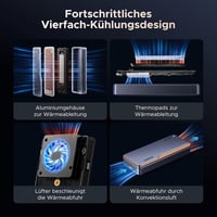 UGREEN 80Gbps M2 SSD Ház Intel JHL9480 Chippel - Thunderbolt 5/4 és USB4 Kompatibilis - MacBook Pro M4, Mac Mini M4 és HP Celeron N4120 Eszk 3