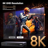 UGREEN 8K@60Hz HDMI Switch 5 bemenet 1 kimenet - Alumínium HDMI 2.1 elosztó HDR10+ támogatással, PS5/PS4/Xbox/Switch kompatibilis, tápegység 3