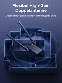Adaptér UGREEN AXE5400 WiFi 6E USB WLAN, trojpásmový, 5400 Mbps, s dvoma anténami a podporou WPA3 pre PC 5