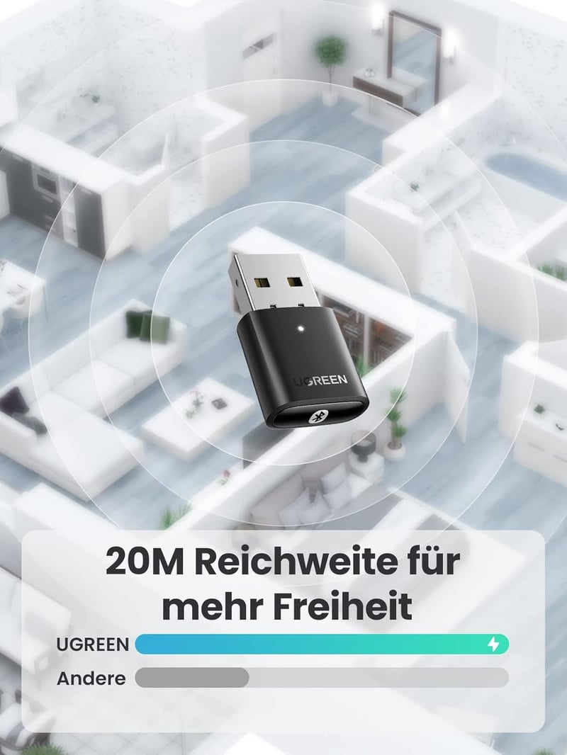 UGREEN Bluetooth 5.0 USB adapter Windows PC laptop egér billentyűzet fülhallgató