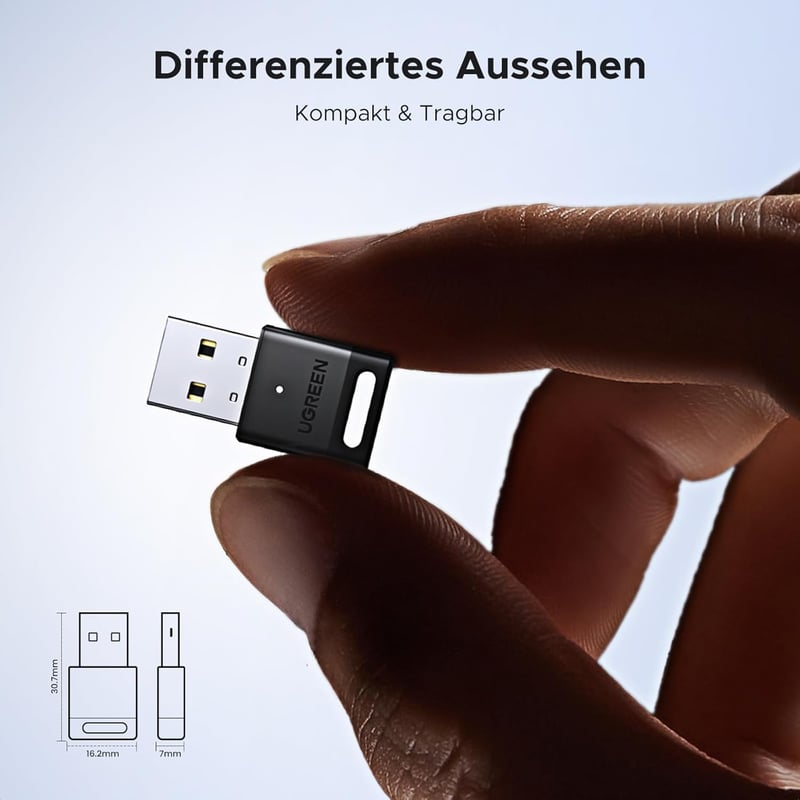 UGREEN Bluetooth 5.4 Adapter USB Dongle PC-hez, Vezeték Nélküli Stick Egér Billentyűzet Fejhallgató Telefon Kontroller Csatlakoztatásához Wi
