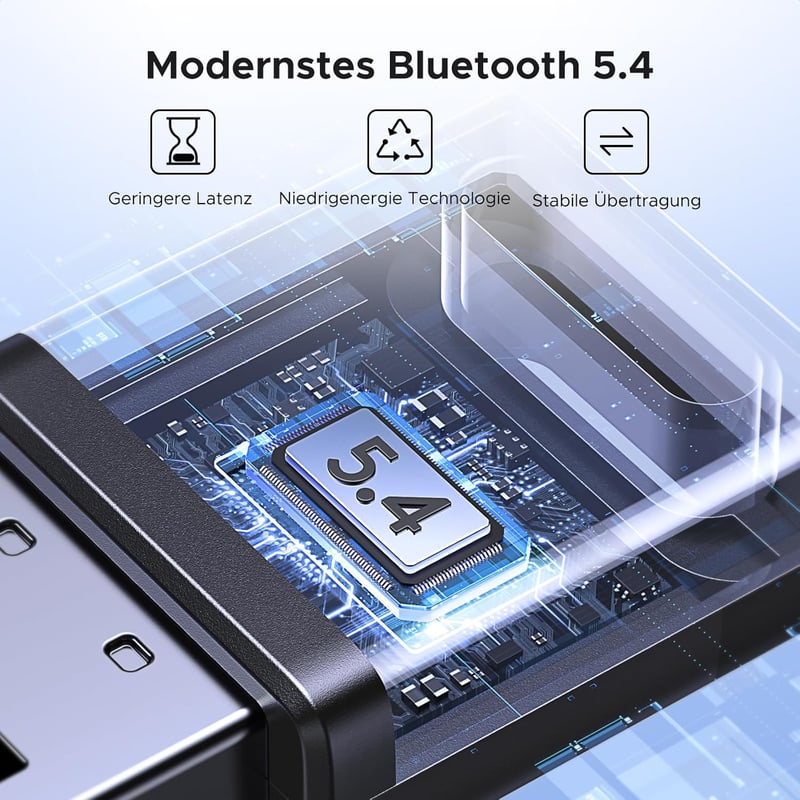 UGREEN Bluetooth 5.4 Adapter USB Dongle PC-hez, Vezeték Nélküli Stick Egér Billentyűzet Fejhallgató Telefon Kontroller Csatlakoztatásához Wi