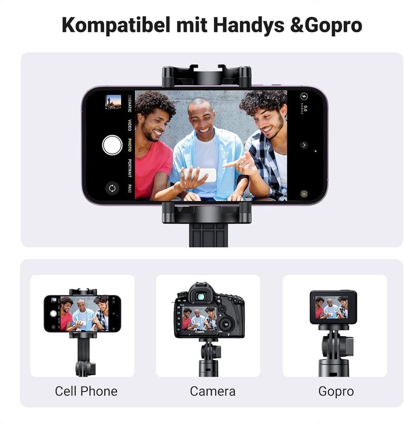 UGREEN Bluetooth Selfie Stick 3in1 Tripod Monopod Távirányítóval iPhone 15 14 13 Kamerához