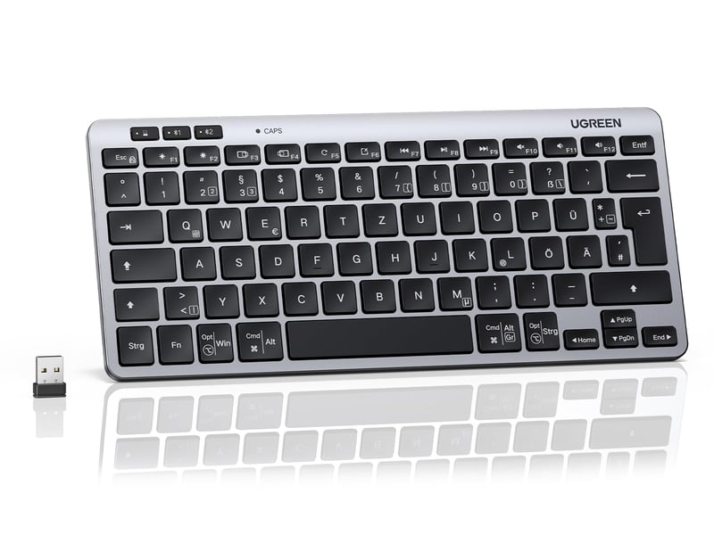 Ultratenkovú bezdrôtovú klávesnicu UGREEN BT5.3+2.4G - QWERTZ, 500-dňová výdrž batérie