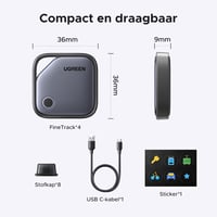 Tracker Bluetooth reîncărcabil UGREEN Finetrack, set de 4 bucăți, compatibil cu Apple Find My iOS, pentru chei, bagaje și pașaport, autonomie până la 12 luni 9