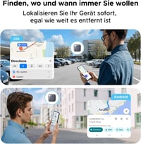 UGREEN FineTrack Duo, set de 4 trackere GPS reîncărcabile prin USB-C pentru iOS și Android, compatibile cu Apple Find My sau Google Find My Device, autonomie 12 luni, pentru chei, bagaje 5