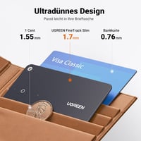 Card de localizare Bluetooth UGREEN FineTrack Slim pentru Apple Find My, compatibil cu dispozitive iOS, rezistent la apă IP68, reîncărcabil, pentru portofel și bagaje 5
