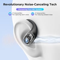 Căști wireless Bluetooth cu design open-ear UGREEN FitBuds, anularea zgomotului cu 4 microfoane pentru apeluri, conectare la două dispozitive, 28 de ore de autonomie, certificare IPX5 și suport pentru aplicație 4