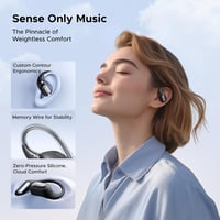 Căști wireless Bluetooth cu design open-ear UGREEN FitBuds, anularea zgomotului cu 4 microfoane pentru apeluri, conectare la două dispozitive, 28 de ore de autonomie, certificare IPX5 și suport pentru aplicație 2