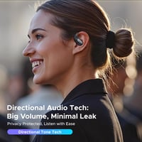 Căști wireless Bluetooth cu design open-ear UGREEN FitBuds, anularea zgomotului cu 4 microfoane pentru apeluri, conectare la două dispozitive, 28 de ore de autonomie, certificare IPX5 și suport pentru aplicație 5