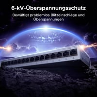 16-portový gigabitový ethernetový switch UGREEN, 10/100/1000 Mbps, RJ45, podpora VLAN, kovové puzdro, pre kancelárske a domáce siete, PC, tlačiareň, kamera, router 4