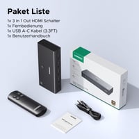 HDMI prepínač UGREEN 3 v 1, 4K 60Hz s diaľkovým ovládaním, HDR10+, 3D, Dolby Atmos, HDCP 2.2 pre PS5, PS4, Xbox, Roku, Fire Stick a Blu-Ray prehrávače 8